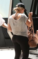 HILARY DUFF Arrives at Portofino Skin Care in Beverly Hills 07/29/2016