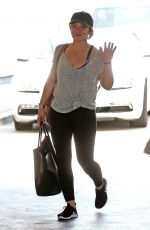HILARY DUFF Arrives at Portofino Skin Care in Beverly Hills 07/29/2016