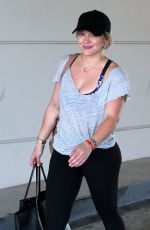 HILARY DUFF Arrives at Portofino Skin Care in Beverly Hills 07/29/2016