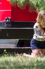 HILARY DUFF at a Park in New York 07/12/2016