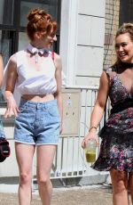HILARY DUFF on the Set of 