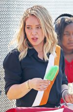 HILARY DUFF on the Set of 