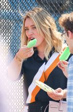 HILARY DUFF on the Set of 