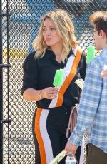 HILARY DUFF on the Set of 
