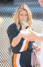 HILARY DUFF on the Set of 