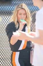 HILARY DUFF on the Set of 