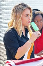 HILARY DUFF on the Set of 