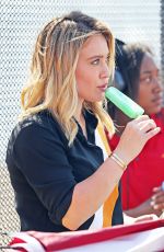 HILARY DUFF on the Set of 