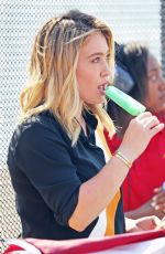 HILARY DUFF on the Set of 