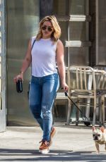 HILARY DUFF with Her Dog Out in New York 07/11/2016