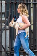 HILARY DUFF with Her Dog Out in New York 07/11/2016