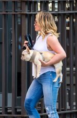 HILARY DUFF with Her Dog Out in New York 07/11/2016