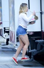 HILRY DUFF in Cut Off on the Set of 