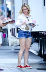 HILRY DUFF in Cut Off on the Set of 