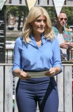 HOLLY WILLOUGHBY on the Set of 