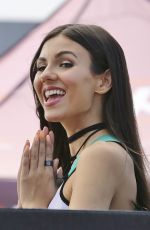 VICTORIA JUSTICE on the Set of Extra in Universal City 07/28/2016