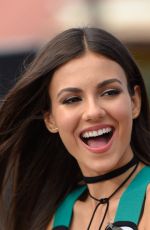 VICTORIA JUSTICE on the Set of Extra in Universal City 07/28/2016