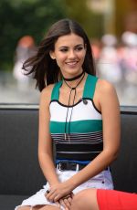 VICTORIA JUSTICE on the Set of Extra in Universal City 07/28/2016