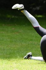 IMOGEN TOWNLEY Woirking Out at a Park in Manchester 07/24/2016