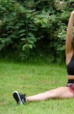 IMOGEN TOWNLEY Working Out at a Park in Manchester 07/21/2016