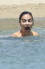 IRINA SHAYK in Bikini at a Beach in Porto Cervo 07/21/2016