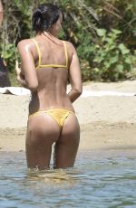 IRINA SHAYK in Bikini at a Beach in Porto Cervo 07/21/2016