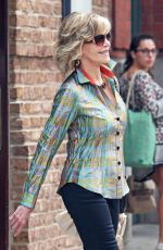 JANE FONDA Leaves Her Apartement in New York 07/08/2016