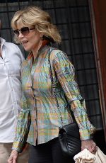 JANE FONDA Leaves Her Apartement in New York 07/08/2016