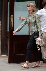 JANE FONDA Leaves Her Apartement in New York 07/08/2016