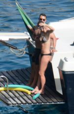 JENNIFER KAWKINS in Bikini at a Yacht in Capri 07/22/2016