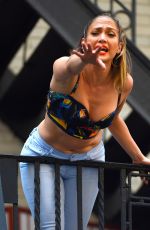 JENNIFER LOPEZ in Between Takes on a Music Video in New York 07/08/2016