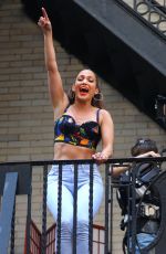 JENNIFER LOPEZ in Between Takes on a Music Video in New York 07/08/2016