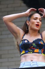 JENNIFER LOPEZ in Between Takes on a Music Video in New York 07/08/2016