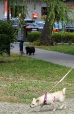 JOANNA KRUPA Walks Her Dog Out in Warsaw 07/16/2016