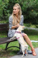 JOANNA KRUPA Walks Her Dog Out in Warsaw 07/16/2016