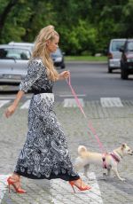 JOANNA KRUPA Walks Her Dog Out in Warsaw 07/16/2016