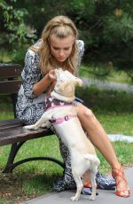 JOANNA KRUPA Walks Her Dog Out in Warsaw 07/16/2016