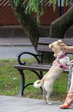 JOANNA KRUPA Walks Her Dog Out in Warsaw 07/16/2016