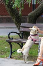 JOANNA KRUPA Walks Her Dog Out in Warsaw 07/16/2016