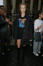 JOSEPHINE SKRIVER Arrives at Atelier Versace Fashion Show in Paris 07/03/2016