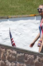 KARLIE KLOSS in Stars and Striped Bikini at Taylor Swift