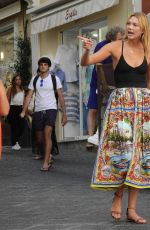 KARLIE KLOSS Out and About in Capri 07/24/2016