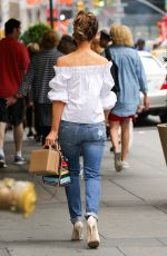 KATE BECKINSALE in Ripped Jeans Out in New York city 07/09/2016