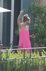 KATE HUDSON on the Balcony of Her Hotel in Rome 07/07/2016
