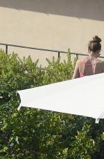 KATE HUDSON on the Balcony of Her Hotel in Rome 07/07/2016