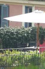 KATE HUDSON on the Balcony of Her Hotel in Rome 07/07/2016