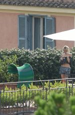 KATE HUDSON on the Balcony of Her Hotel in Rome 07/07/2016