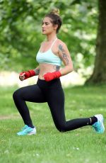 KATIE WAISSEL Working Out in a Central London Park 07/22/2016