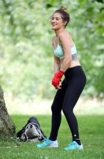 KATIE WAISSEL Working Out in a Central London Park 07/22/2016