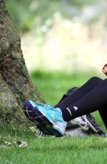 KATIE WAISSEL Working Out in a Central London Park 07/22/2016